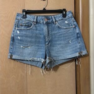 Garage Denim Distressed Women Mom Shorts